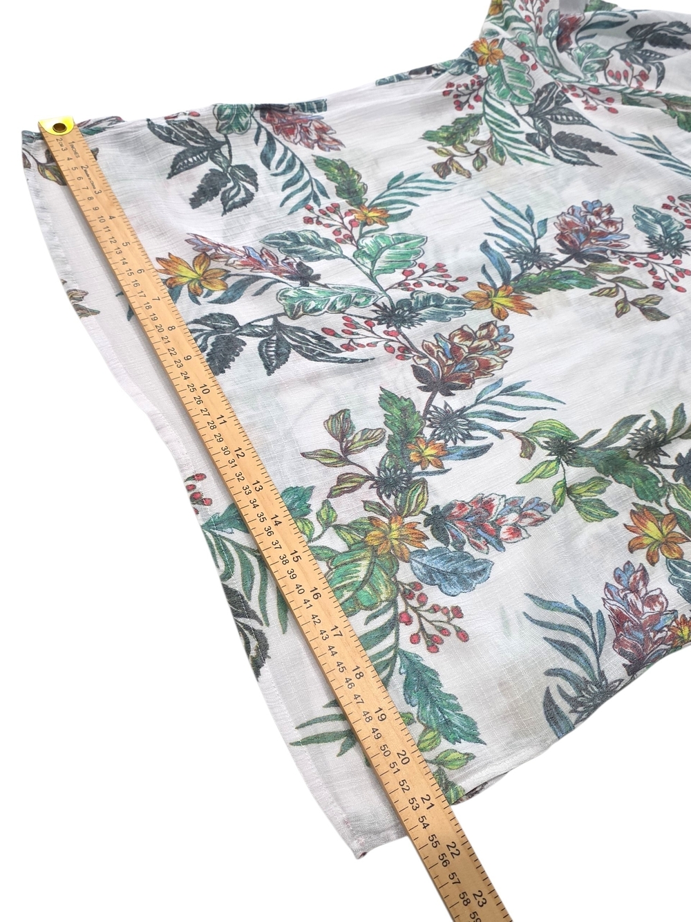 Zac & Rachel White Floral Bell Sleeve Blouse Size Large (L) E77 - Picture 8 of 8